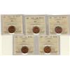 Image 1 : 1951 1¢ ICCS MS64RD.  Lot of 5 coins all red.