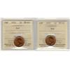 Image 1 : 1952 1¢ ICCS MS65RD.  Lot of 2 coins all red.