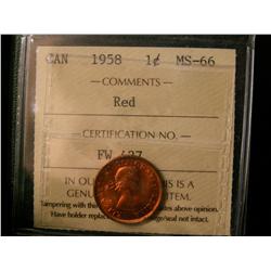 1958 1¢ ICCS MS66.  In the Top 8 graded by ICCS.