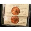 Image 1 : 1977 Dbl 9 & 1978 1¢ ICCS MS66.  Lot of 2 coins both full red.