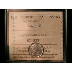 1903H Sml H ICCS MS63.  Blast white.