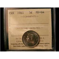 1944 5¢ MS64 (3) & MS65 (2).  .  Lot of 5 ICCS graded coins.
