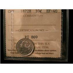 1872H 10¢ ICCS EF40.  Another key issue white in colour.