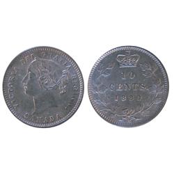 1880H 10¢ Obv 1 ICCS MS62.  Very light golden tint with lots of lustre.