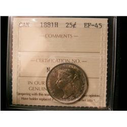 1881H 25¢ ICCS EF45.