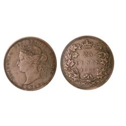 1885 25¢ ICCS VF20.  Key date.