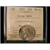 Image 1 : 1953 25¢ Large Date NSF ICCS MS65