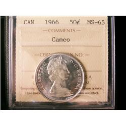 1966 50¢ ICCS MS65 cameo.
