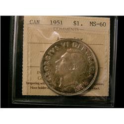 1951 $1 Arnp ICCS MS60.