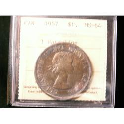 1957 $1 1 WL ICCS MS64