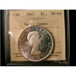 1963 $1 ICCS MS64 Heavy Cameo.