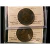 Image 1 : 1890H 1¢ ICCS VF30 & 1894 1¢ ICCS VG10.  Lot of two coins.