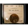 Image 1 : 1901 1¢ ICCS MS63RB.