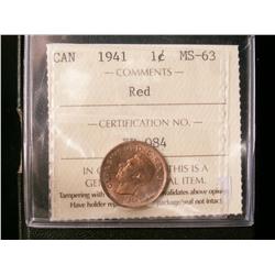 1941 1¢ ICCS MS63RD.