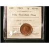 1945 1¢ ICCS MS64RD. Planchet Flaw.