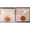 Image 1 : 1952 1¢ ICCS MS65RD.  Lot of 2 coins all red.