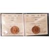 Image 1 : 1952 1¢ ICCS MS65RD.  Lot of 2 coins all red.