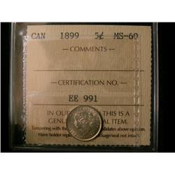 1899 5¢ ICCS MS60. Full lustre.