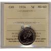 Image 1 : 1934 5¢ ICCS MS60.