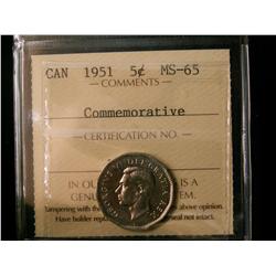 1951 5¢ Comm ICCS MS65.