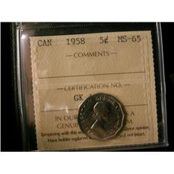 1958 5¢ ICCS MS65.