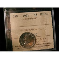 1961 5¢ ICCS MS65.