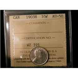1903H 10¢ ICCS AU50. PQ example.