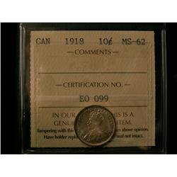 1918 10¢ ICCS MS62.