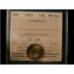 1943 10¢ ICCS MS64