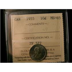 1955 10¢ ICCS MS65.  Autumn shades.