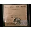 Image 1 : 1962 10¢ ICCS MS65.  White in colour.