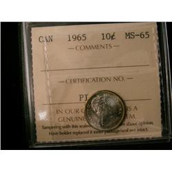 1965 10¢ ICCS MS65.  White in colour.