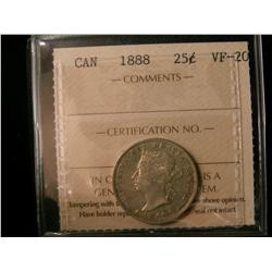 1888 25¢ ICCS VF20.