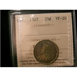 1927 25¢ ICCS VF20.  Key issue.
