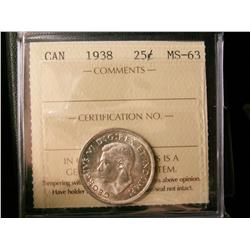 1938 25¢ ICCS MS63