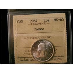 1964 25¢ ICCS MS65 Cameo.