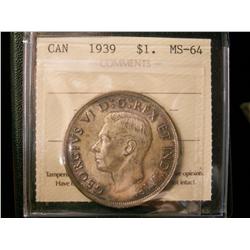 1939 $1 ICCS MS64.