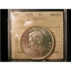 1950 $1 ICCS MS63.