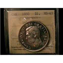 1950 $1 SWL ICCS MS63 Cameo.
