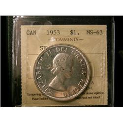 1953 $1 SF, SWL ICCS MS63.