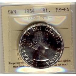 1954 $1 ICCS MS64.