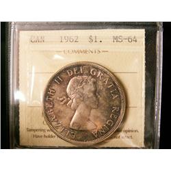 1962 $1 ICCS MS64.