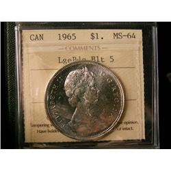 1965 $1 LgBds Blt 5 ICCS MS64