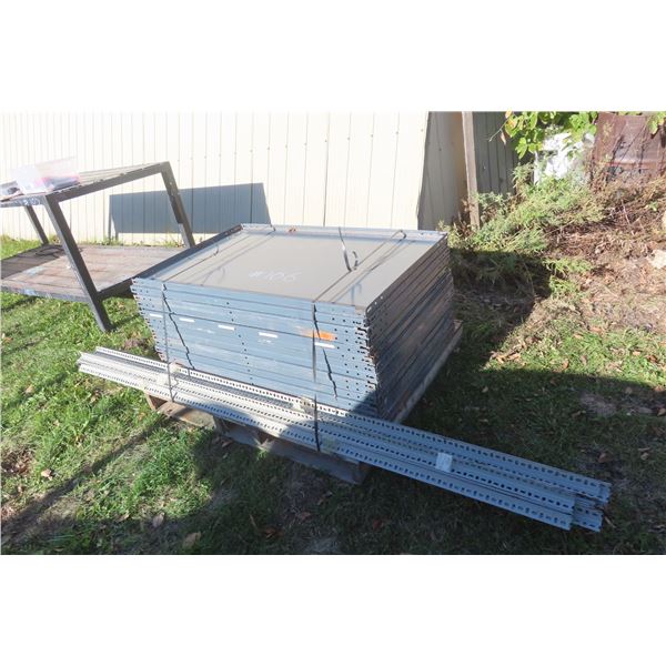 (25) 30" x 48" Metal Shelves with 8 Foot Uppers