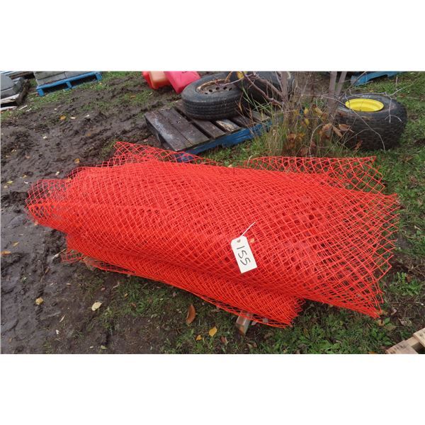 3 X New Rolls of Plastic Snow Fence - 4' X 50'
