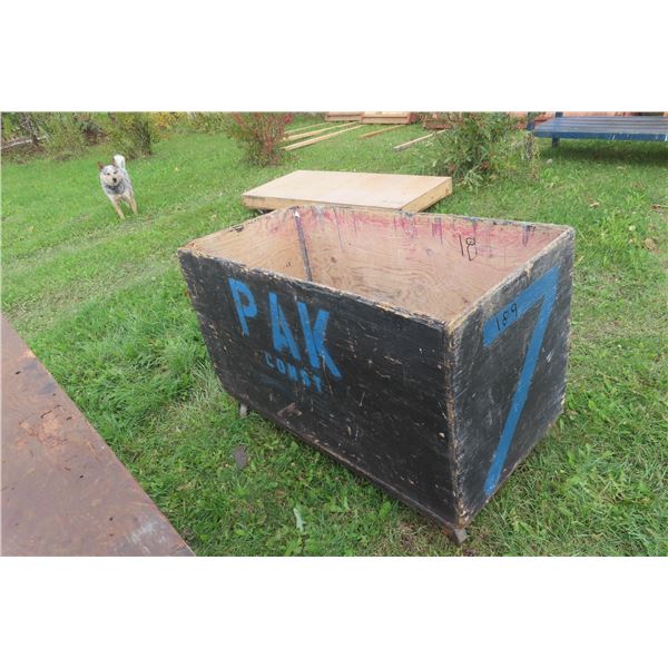 Wooden Box on Castors 24" X 24" X 48"