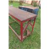 Image 2 : Metal Framed Shop Bench on Castors 90" X 20 1/2" X 32"