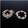 Image 2 : 2pc Sterling Silver Amber Cabochon Bracelets