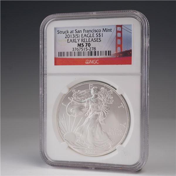 2013 (S) American Silver Eagle Type 1 NGC Graded MS 70