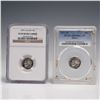 Image 1 : 2pc 1999-S Silver Roosevelt Dime Coins NGC& PCGS Graded PR 69 DCAM & Ultra